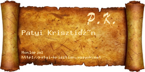 Patyi Krisztián névjegykártya